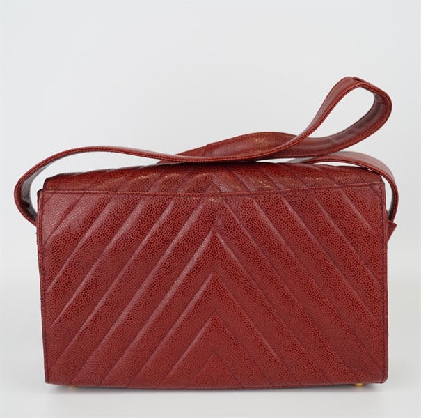 Túi Chanel đỏ đô logo vàng KG+