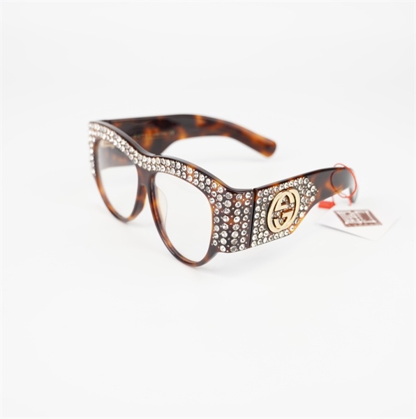 Kính GG gọng nâu loang đính đá (GG0144S) +