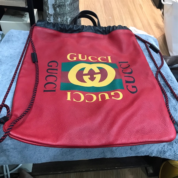 Balo GG đỏ logo vàng +