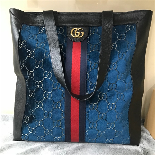 Túi GG tote xanh sẫm size 40cm+
