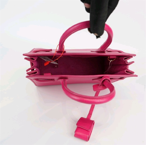 Túi YSL xách tay màu hồng đậm sz 22cm KG+