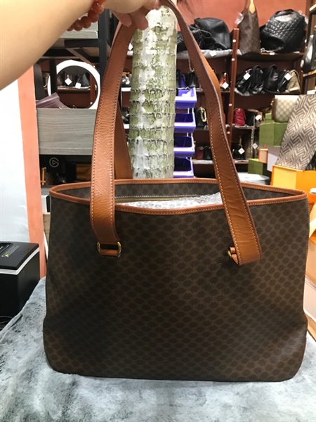 Túi tote Celine nâu đậm KG+