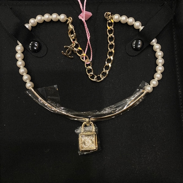 Dây chuyền CC khoá ngọc trai KG+