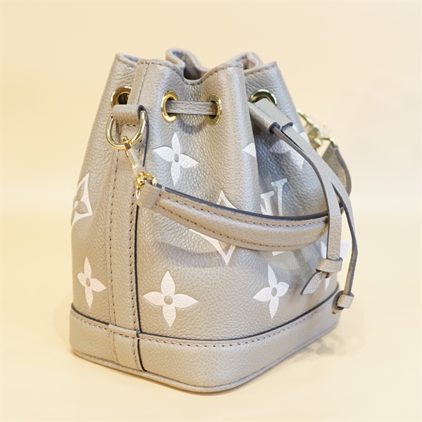 Túi LV nano nóe màu nude hoa trắng KG+