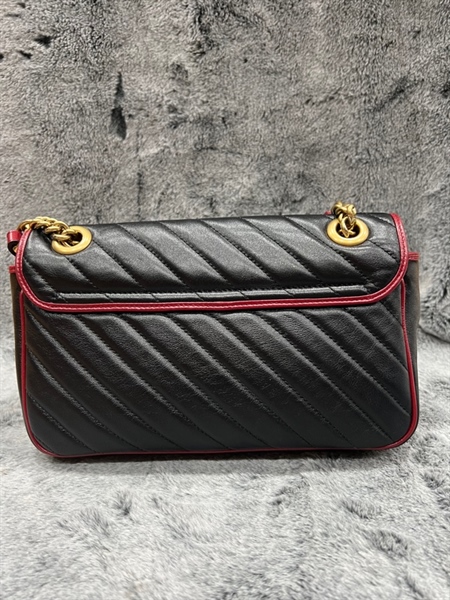 Túi Gucci marmont đen viền đỏ +