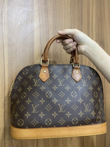 Túi LV alma hoa nâu size đáy 30cm+