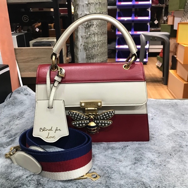 Túi xách GG con ong trắng đỏ +