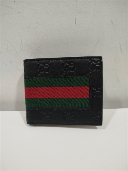 Ví GG Gập Đôi Đen Phối Đỏ Xanh Rêu+