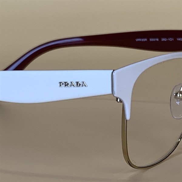 Kính Prada Gọng Trắng Đỏ KG+
