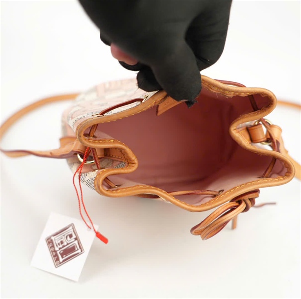 Túi LV dây rút ô vuông xám in hình size 18 ++