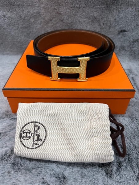 Thắt lưng Hermes da đen+