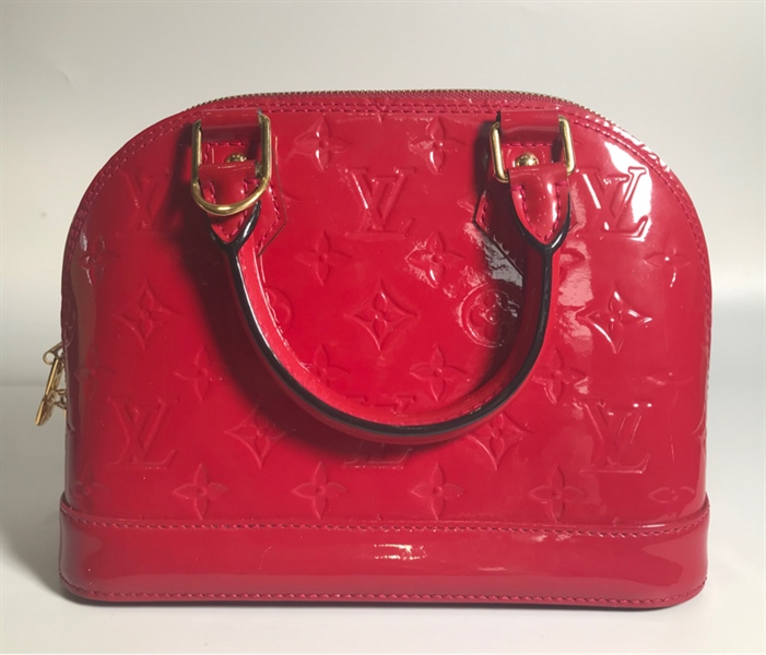 Túi Lv đỏ bông LV khoá vàng KG+