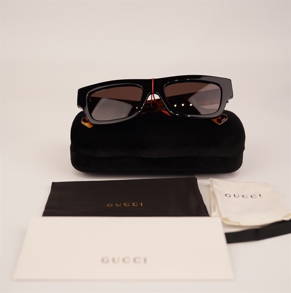 Kính GG gọng đen phối nâu loang (GG1301S) KG+