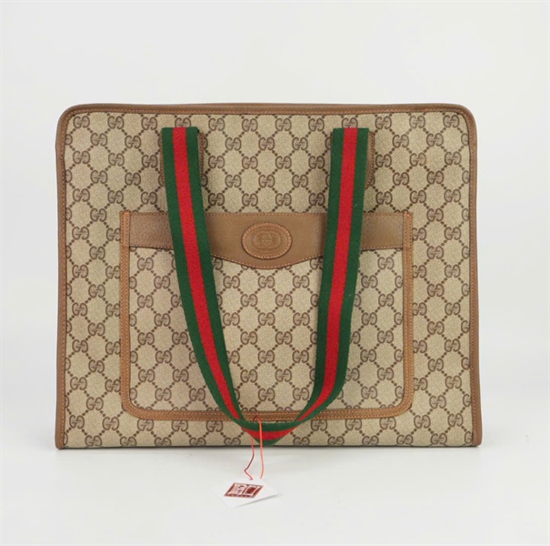 Túi GG tote hoạ tiết phối quai sọc size 35 KG+