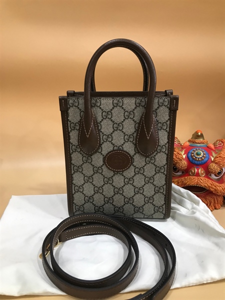 Túi Tote GG Xám Nâu+