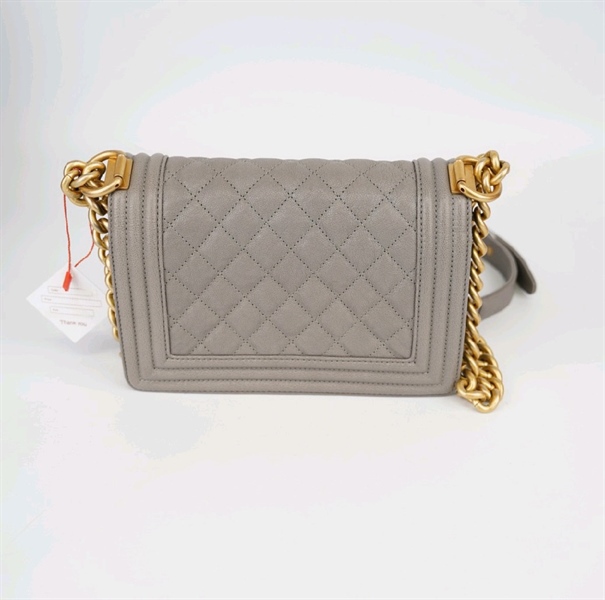 Túi Chanel Boy màu xám sz 22cm KG+