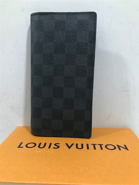 Ví Dài LV Ô vuông Xanh Đen N+