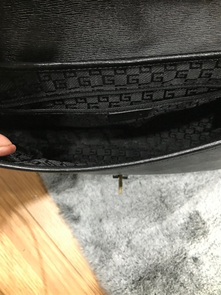 Túi xách tay GG quai trúc đen KG+