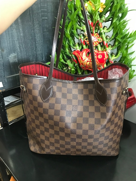 Túi Neverfull LV Ô Vuông Nâu Vàng+