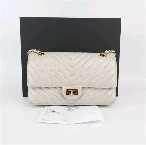 Túi Chanel xám trắng KG+