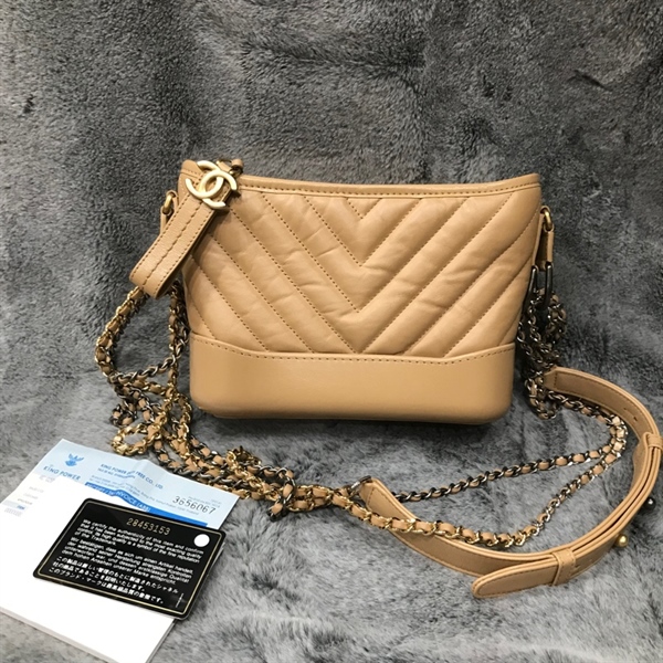Túi Chanel Gab màu nude size small +