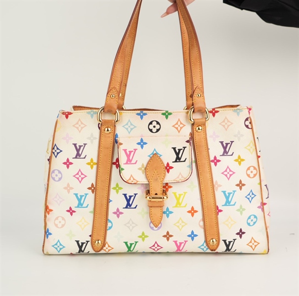 Túi LV tote trắng hoa màu size 38 KG+