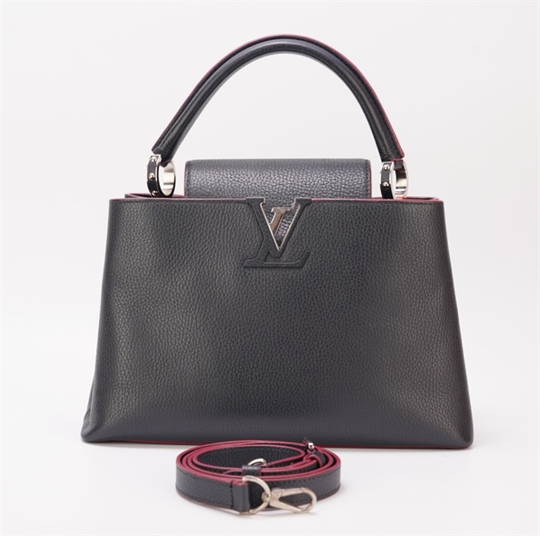 Túi LV Capu da đen phối viền đỏ +