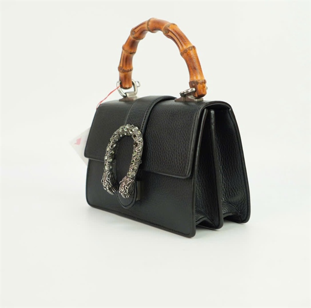 Túi GG đen đầu rồng quai trúc size 20 +