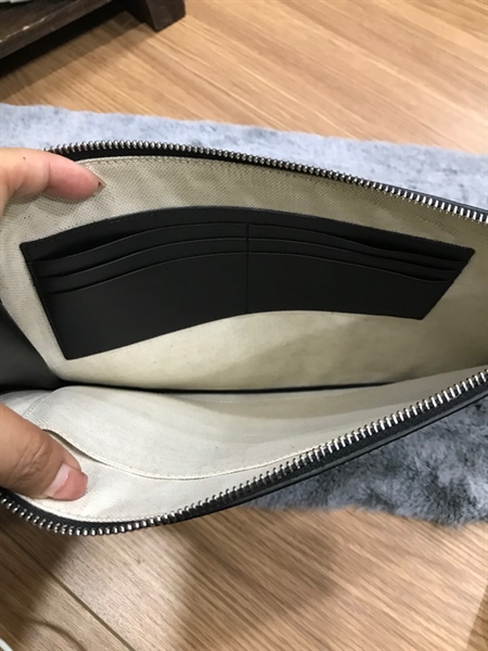 Túi Clutch GG xám con rắn đỏ 31cm KG+