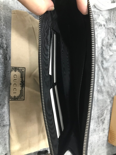 Túi Clutch GG Đen Chữ+