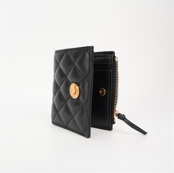 Ví Versace màu đen đính logo KG+