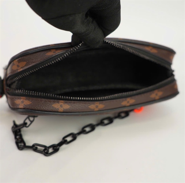 Túi LV hoa nâu dây xích đen size 20 TB+