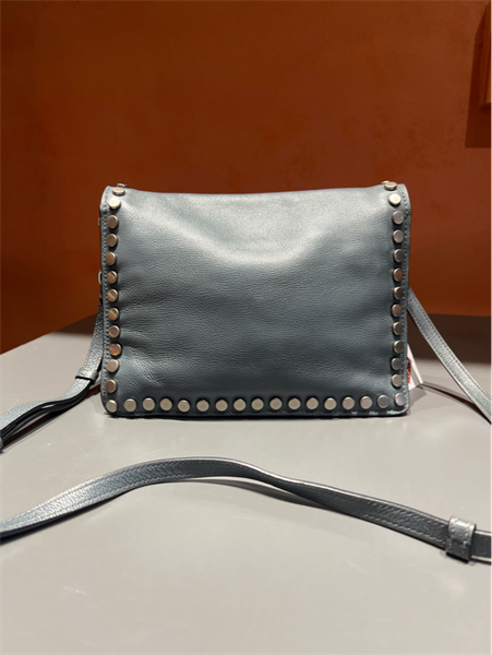 Túi Prada xám xanh viền đính đá ++