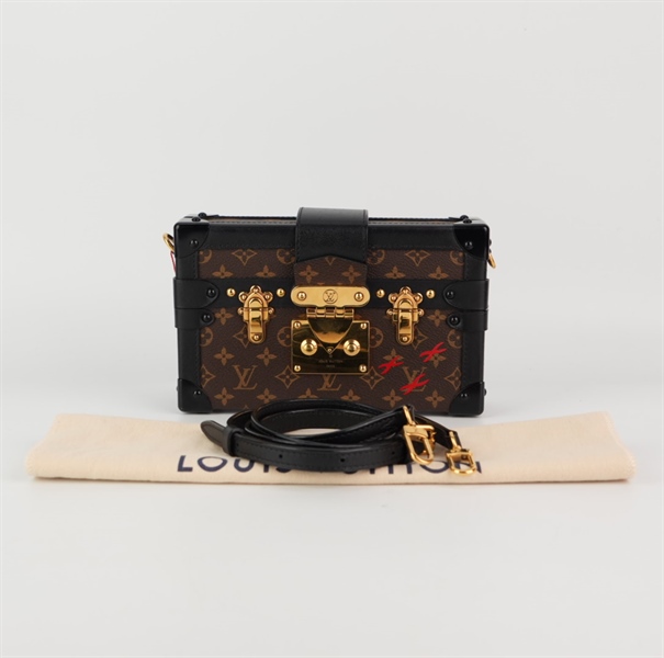 Túi LV hoa nâu viền đen +