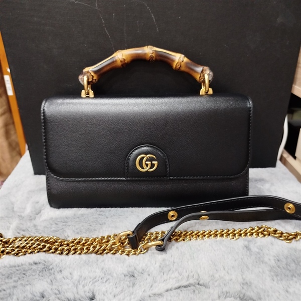 Túi xách GG đen quai trúc size 23cm++