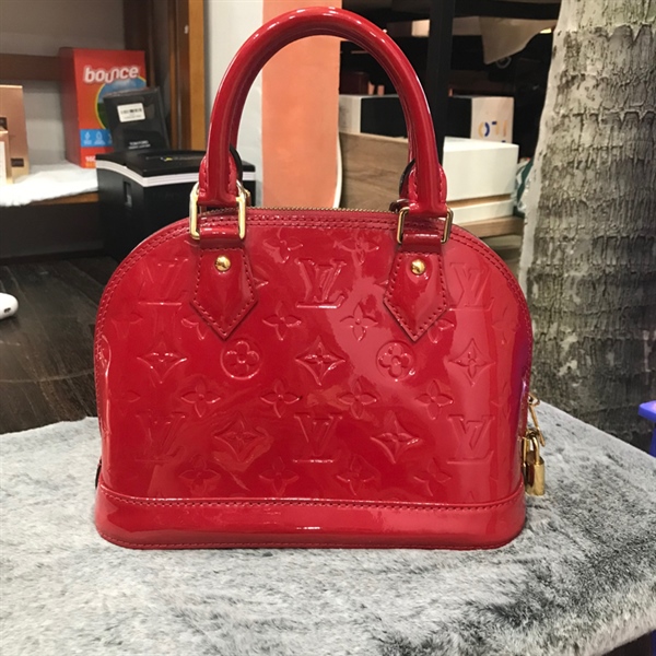 Túi LV Alma đỏ bóng lòng đỏ KG+