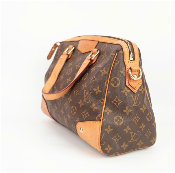 Túi LV hoa nâu phối da size 25 ++