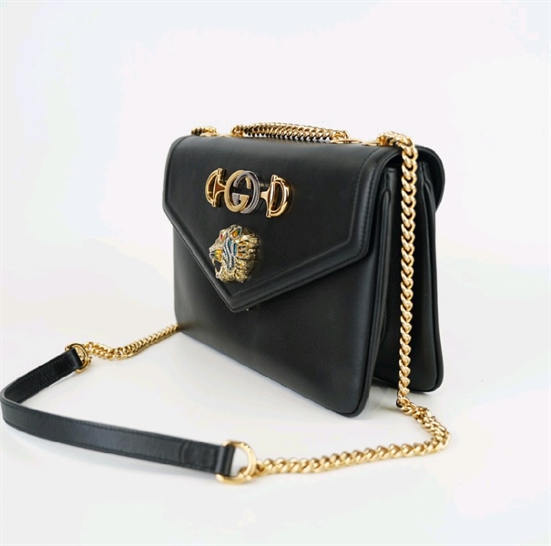 Túi GC đen đầu hổ lòng hồng +