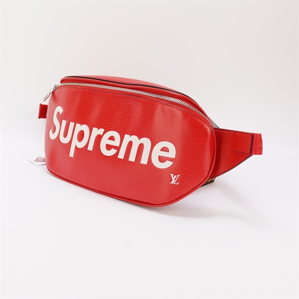 Túi LV đeo chéo Supreme vân đỏ +