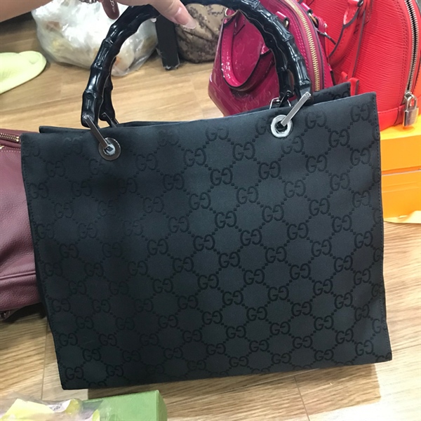 Túi xách GG đen quai trúc đen KG+