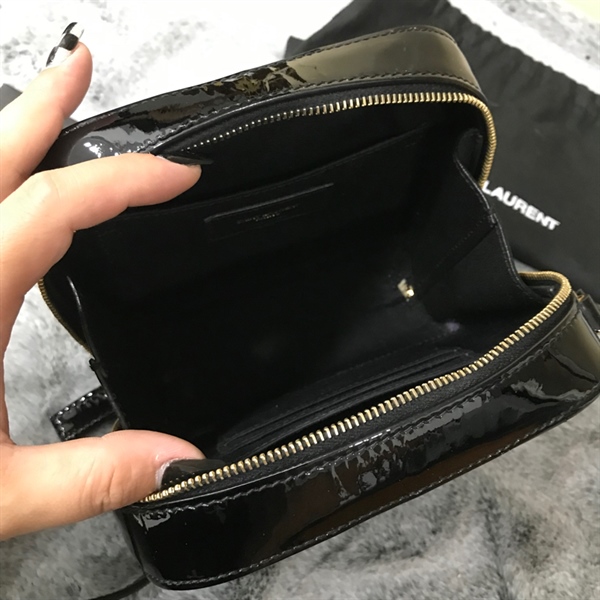 Túi YSL đen bóng vuông +