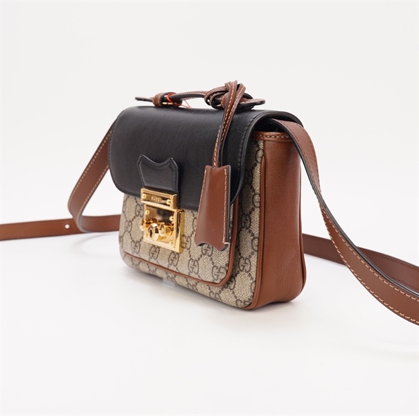 Túi GG phối đen nâu size 18cm +