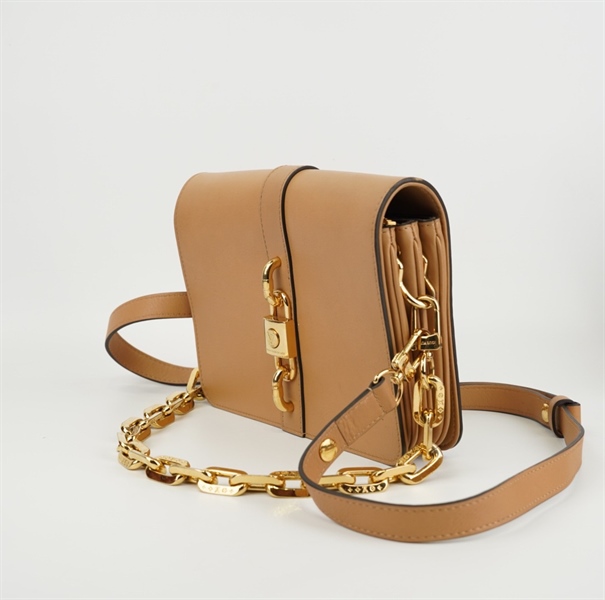 Túi LV nude ổ khóa vàng +