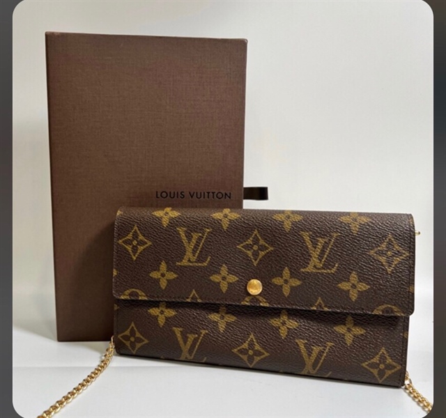 Ví LV họa tiết nâu dài KG+