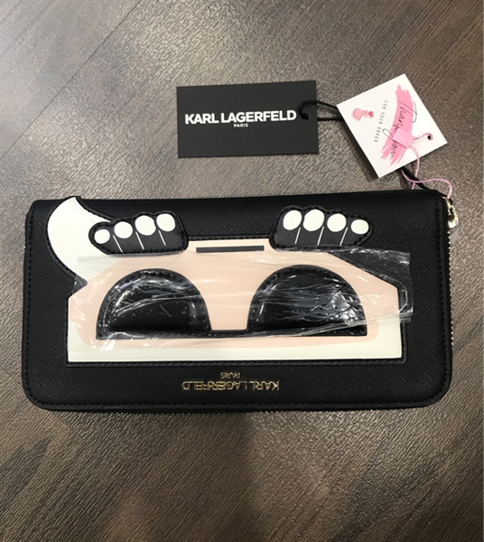 Ví Karl Lagerfeld mắt kiếng đen KG+