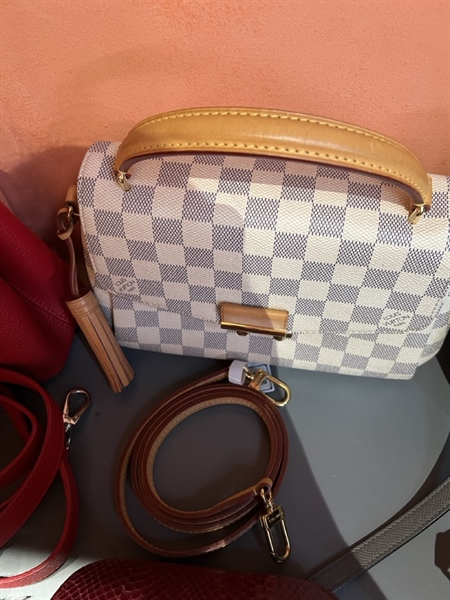 Túi LV ô vuông xám size 20 +