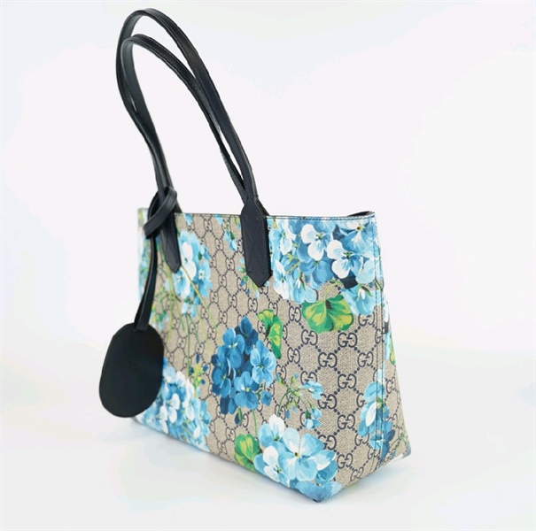 Túi GC tote hoa xanh lòng xanh sz30+