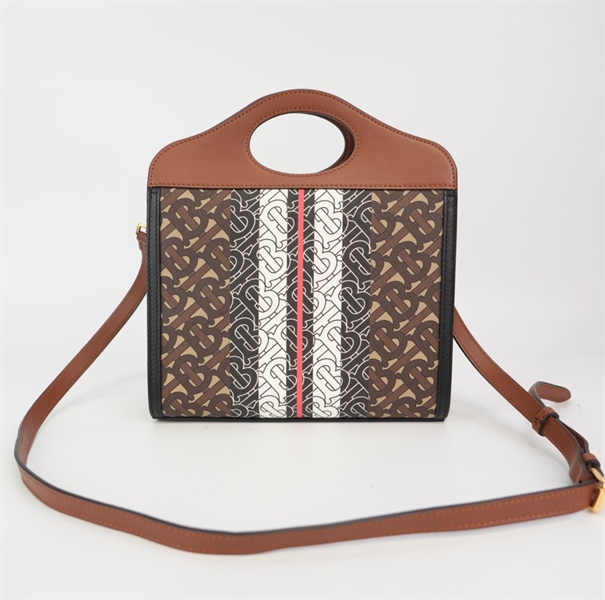 Túi BBR Pocket họa tiết phối da nâu KG+