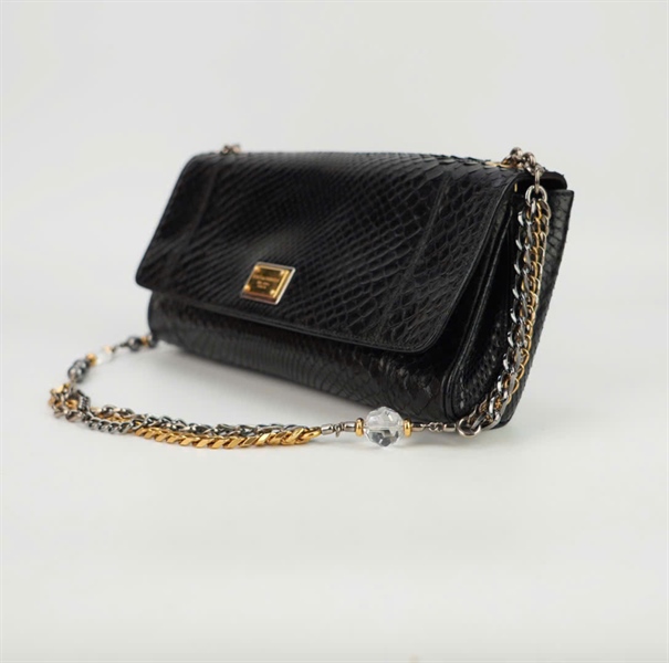 Túi D&G da trăn màu đen size 28 KG+