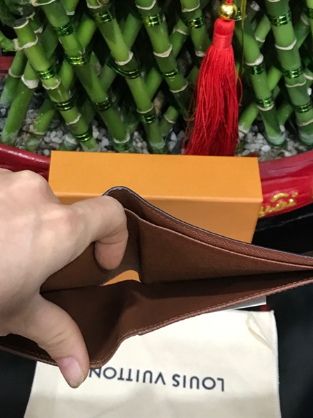 Ví LV Gập 2 Hoa Nâu +